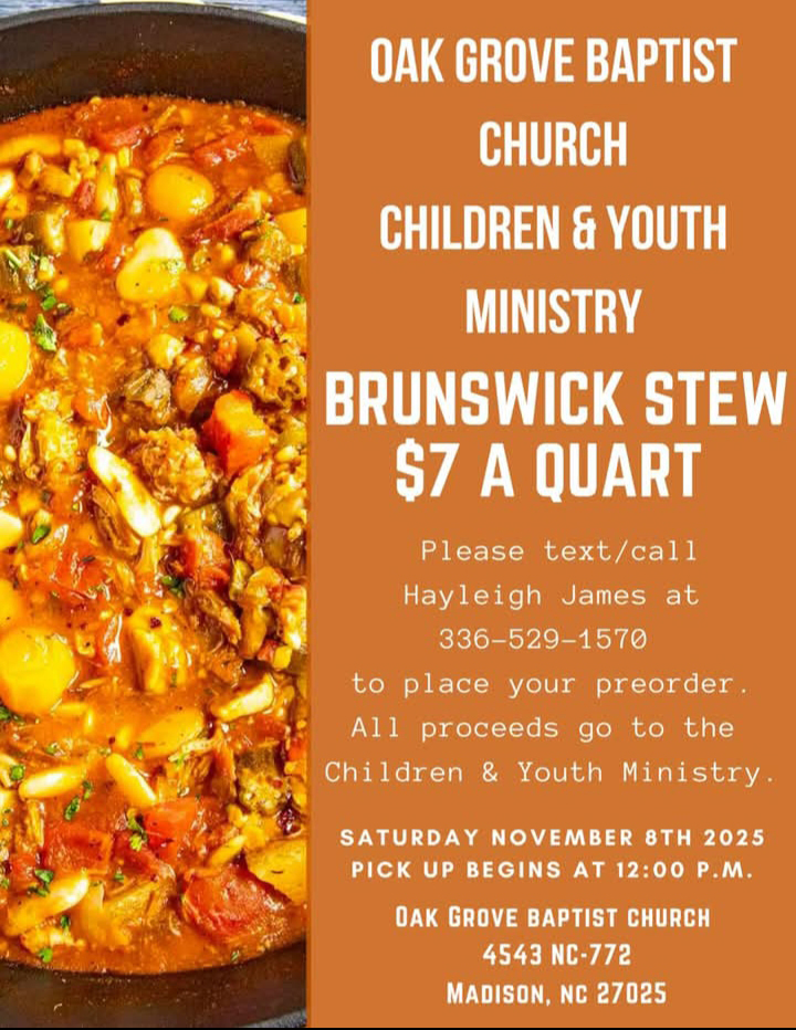 11 8 25  Oak Grove Baptist stew 11 8 25  Oak Grove Baptist stew